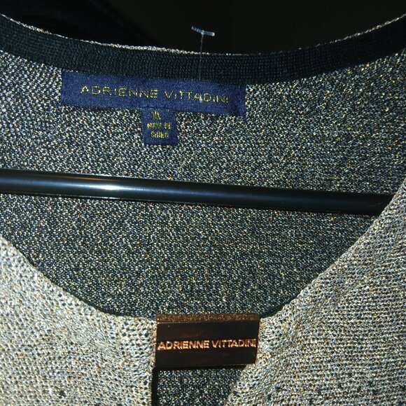 Adrienne Vittadini Gold & Black Blouse – Size XL – New Without Tags - Picture 2 of 4